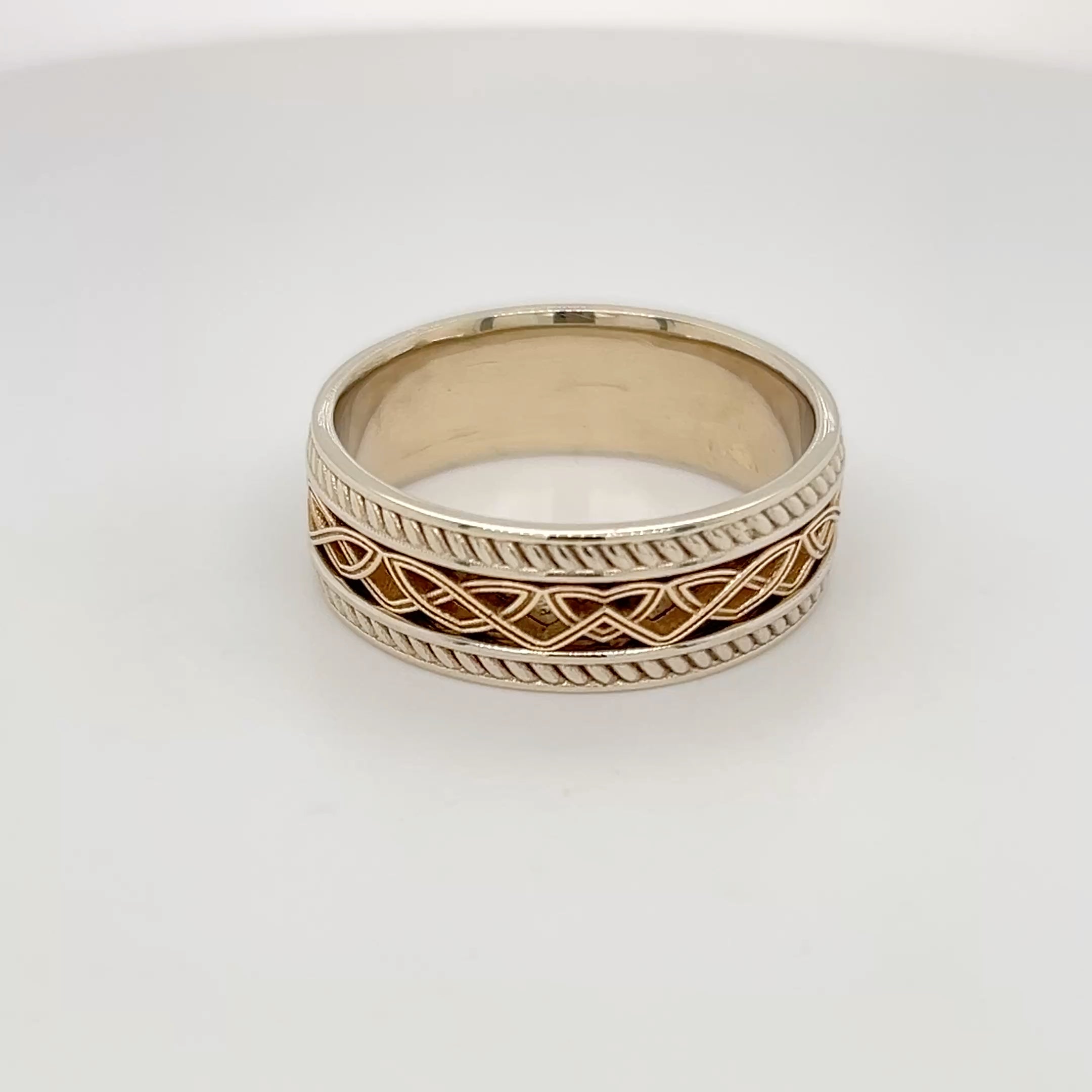 9ct White & Yellow Gold Men's Ring