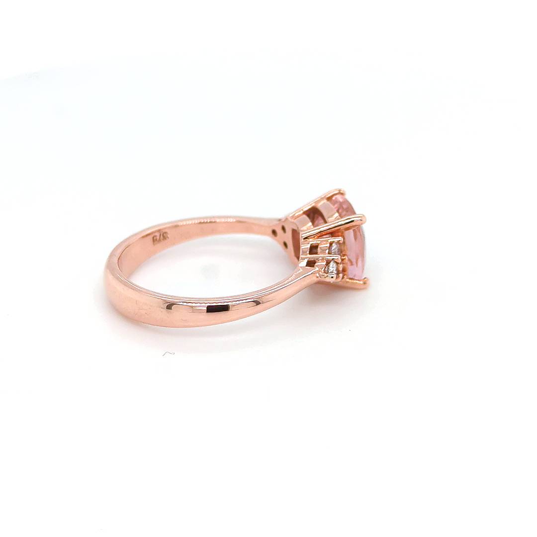 PINK TOURMALINE & DIAMOND RING