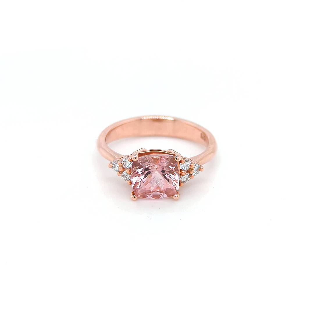 PINK TOURMALINE & DIAMOND RING