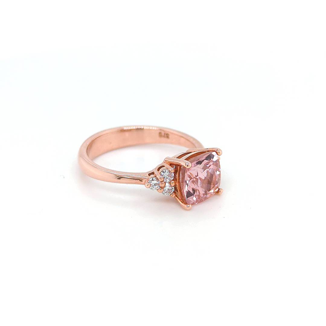 PINK TOURMALINE & DIAMOND RING