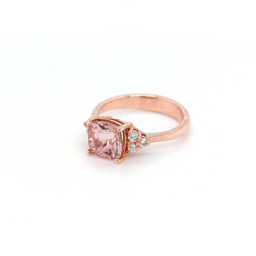 PINK TOURMALINE & DIAMOND RING