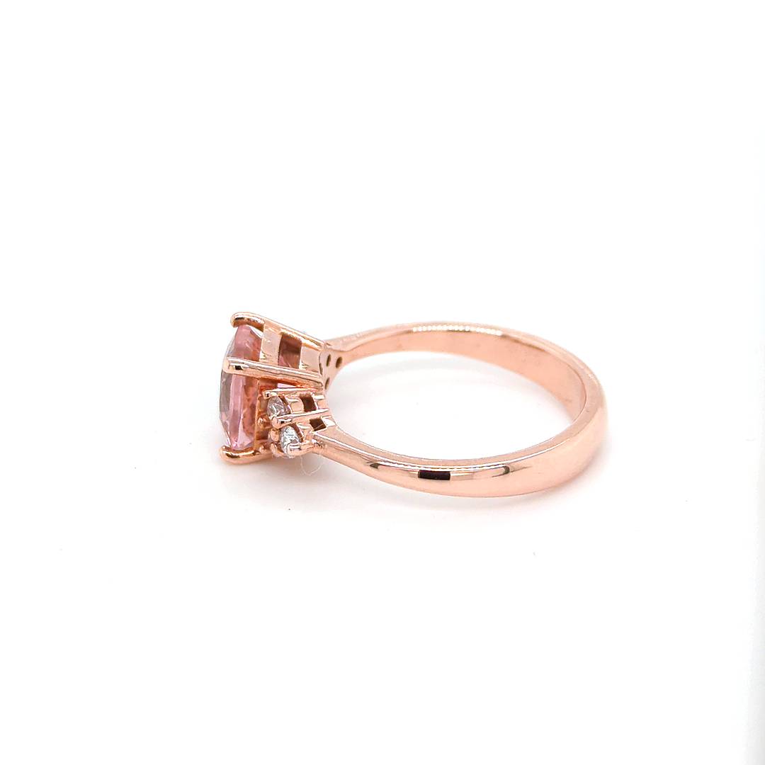 PINK TOURMALINE & DIAMOND RING