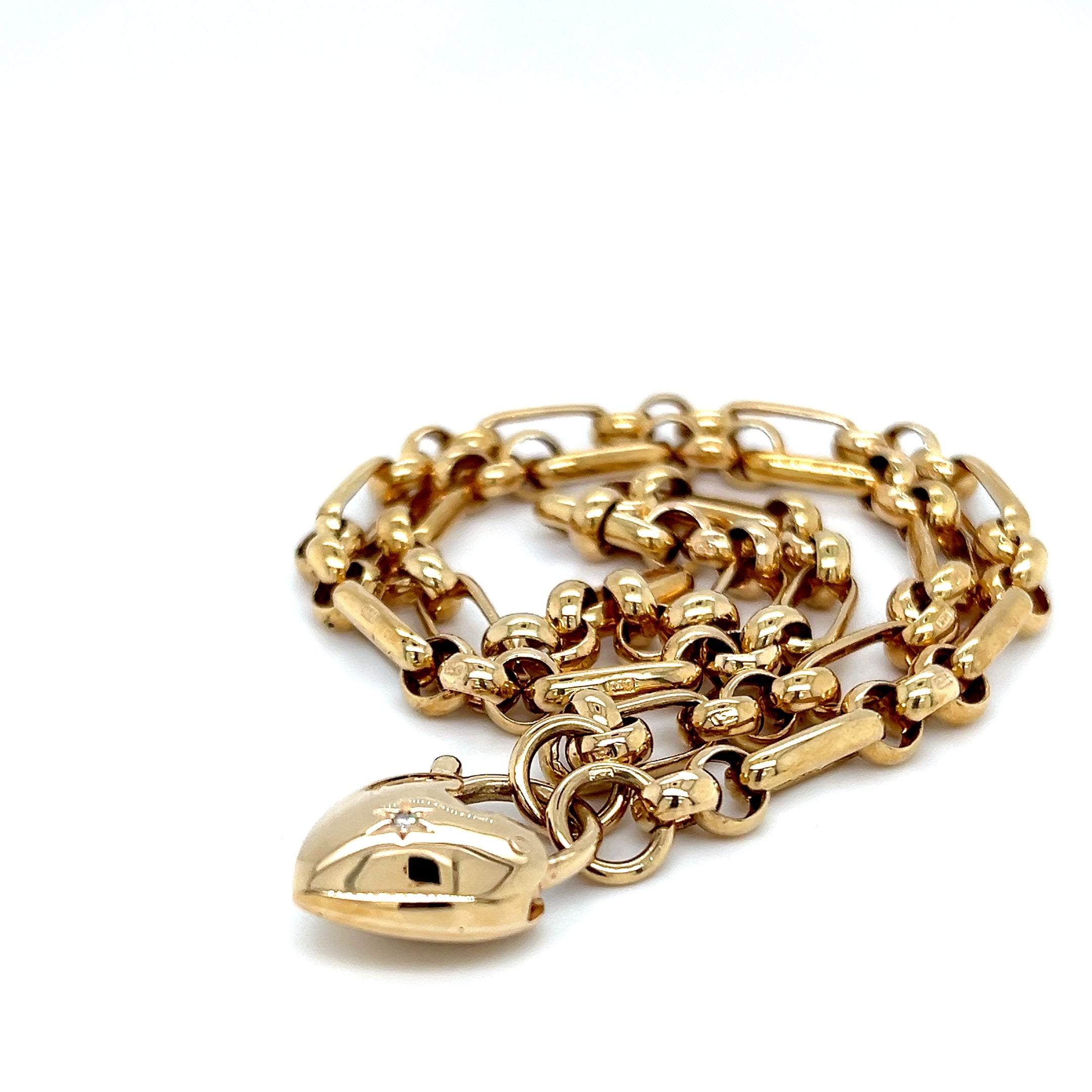 9ct Yellow Gold Chain with Heart Pendant