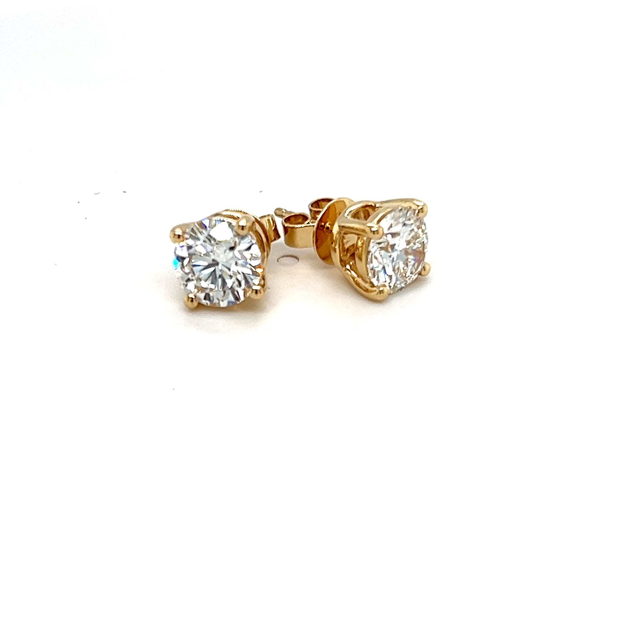 9ct Yellow Gold Diamond Stud Earrings