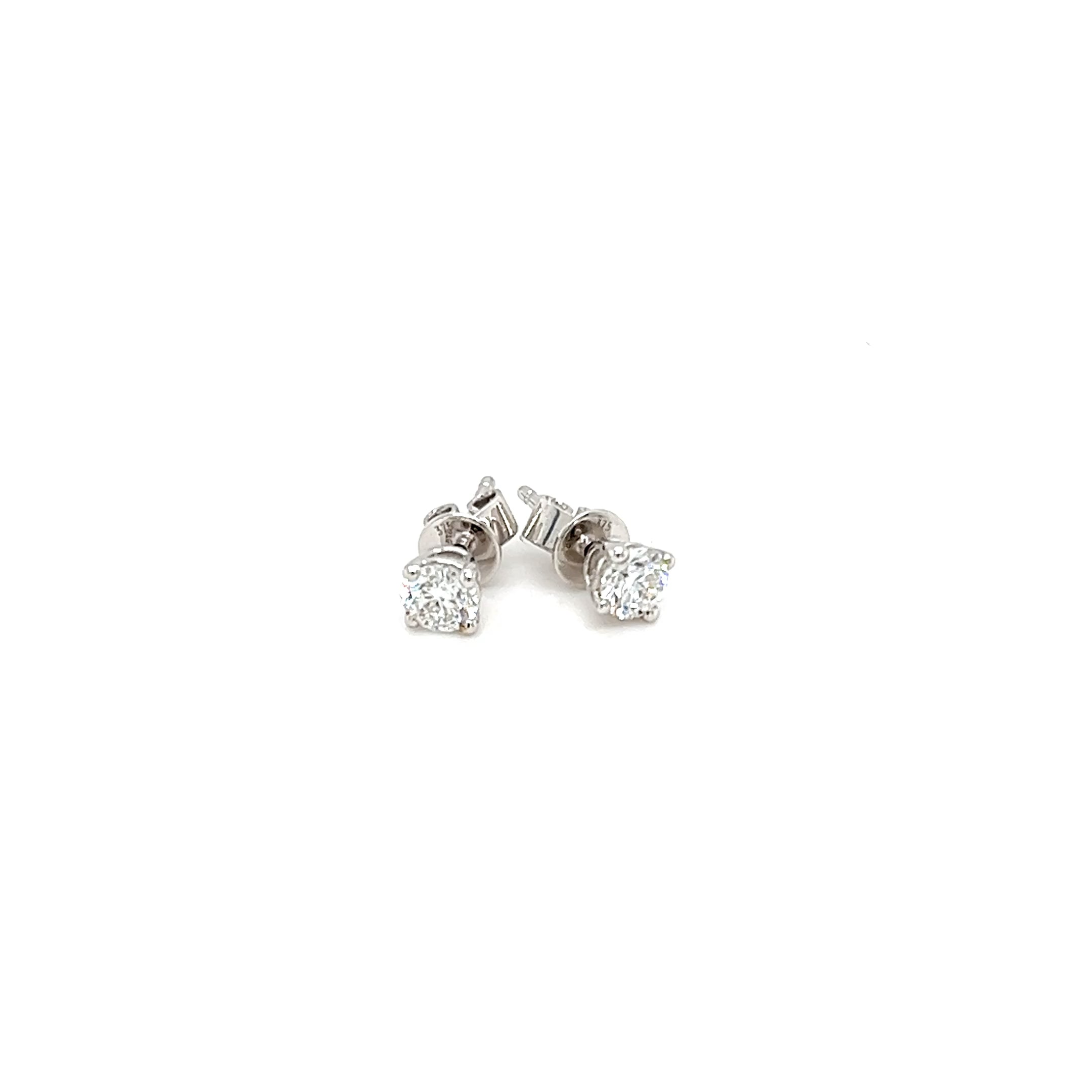 9ct White Gold 0.05ct Diamond Stud Earrings