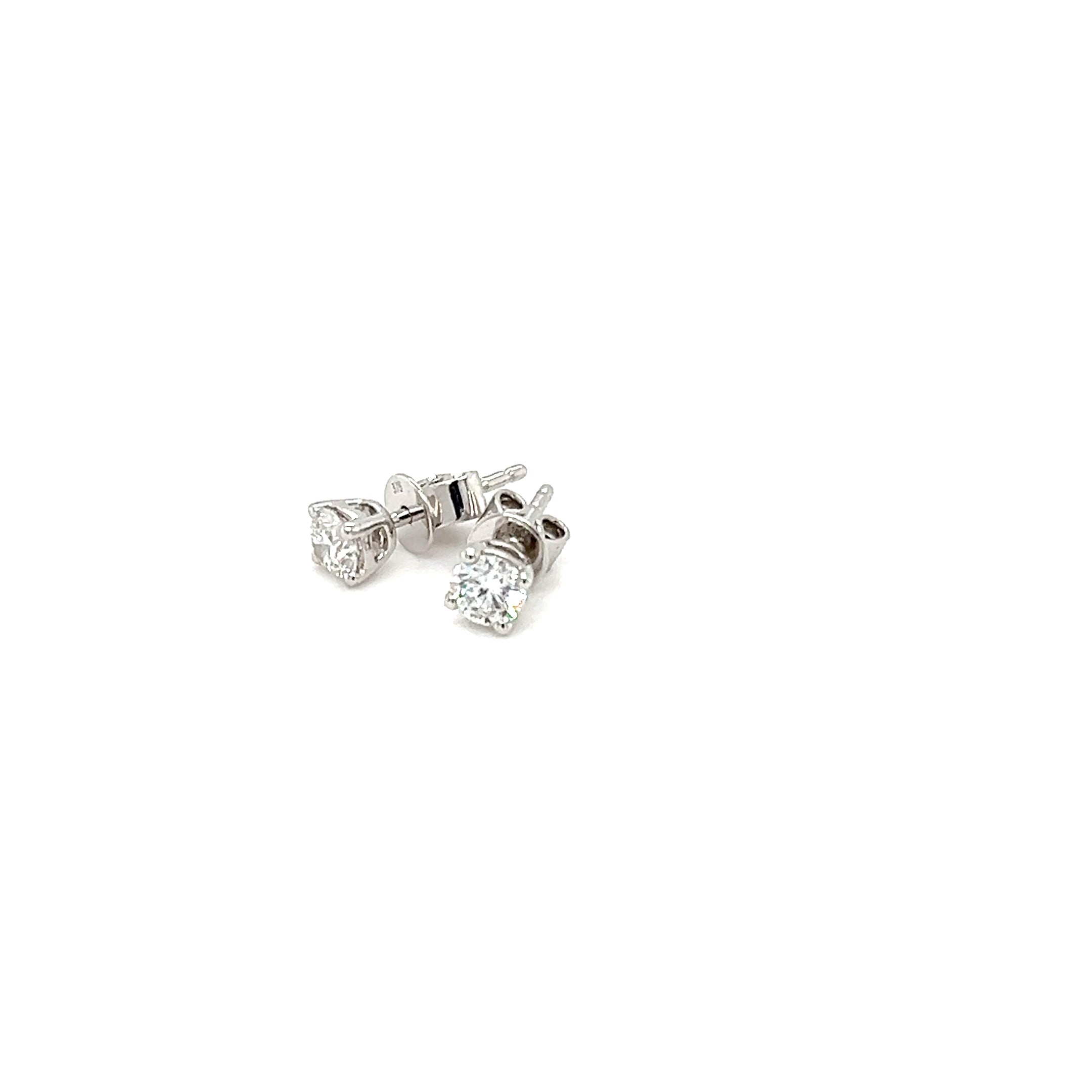 9ct White Gold 0.05ct Diamond Stud Earrings