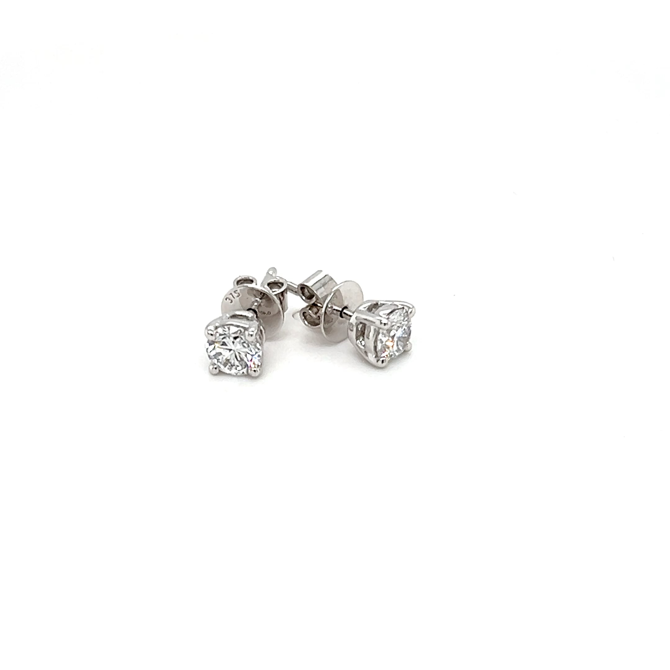 9ct White Gold 0.80ct Diamond Stud Earrings