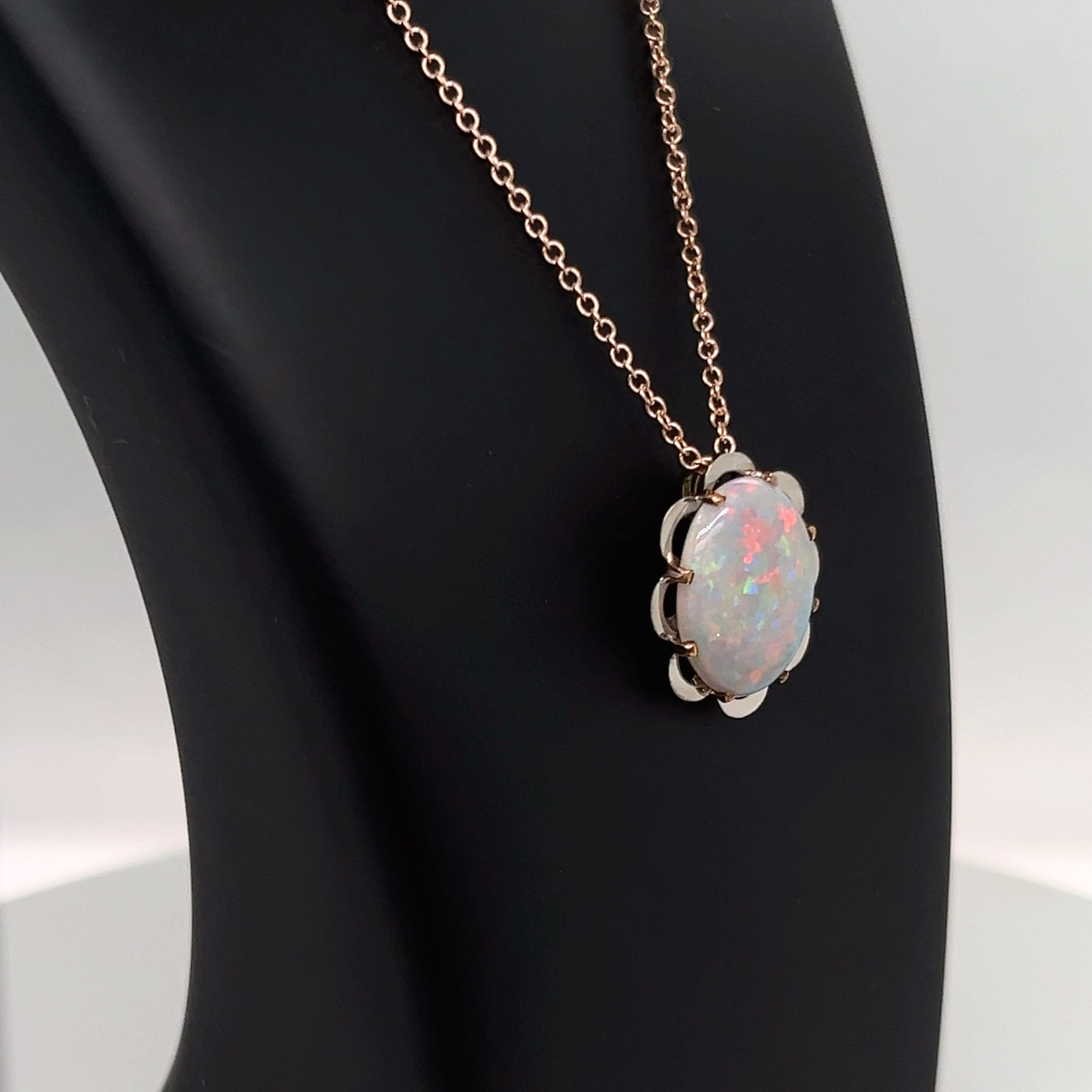 18ct White Gold Opal Pendant