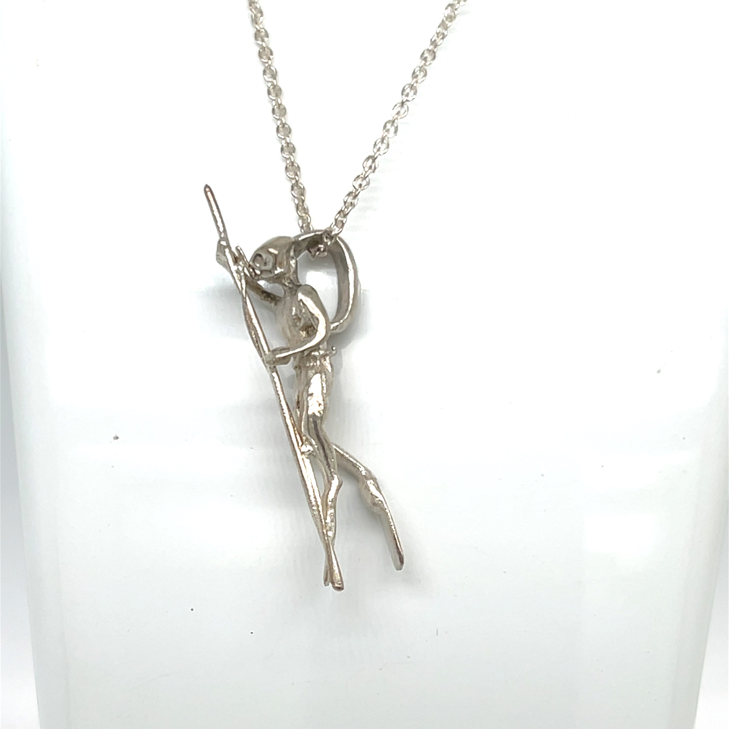 HANDMADE STERLING SILVER SPEARFISHER PENDANT