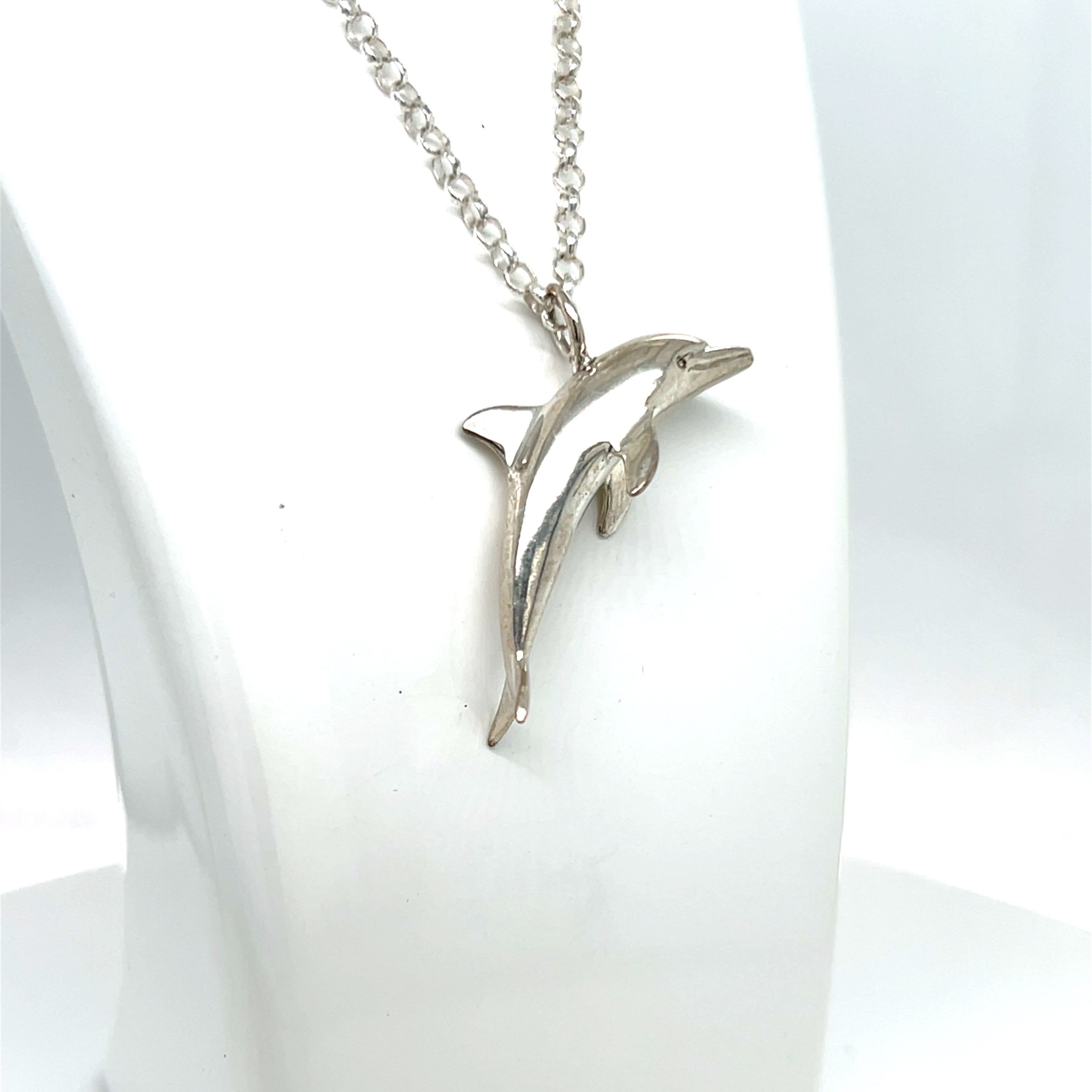 HANDMADE STERLING SILVER DOLPHIN PENDANT