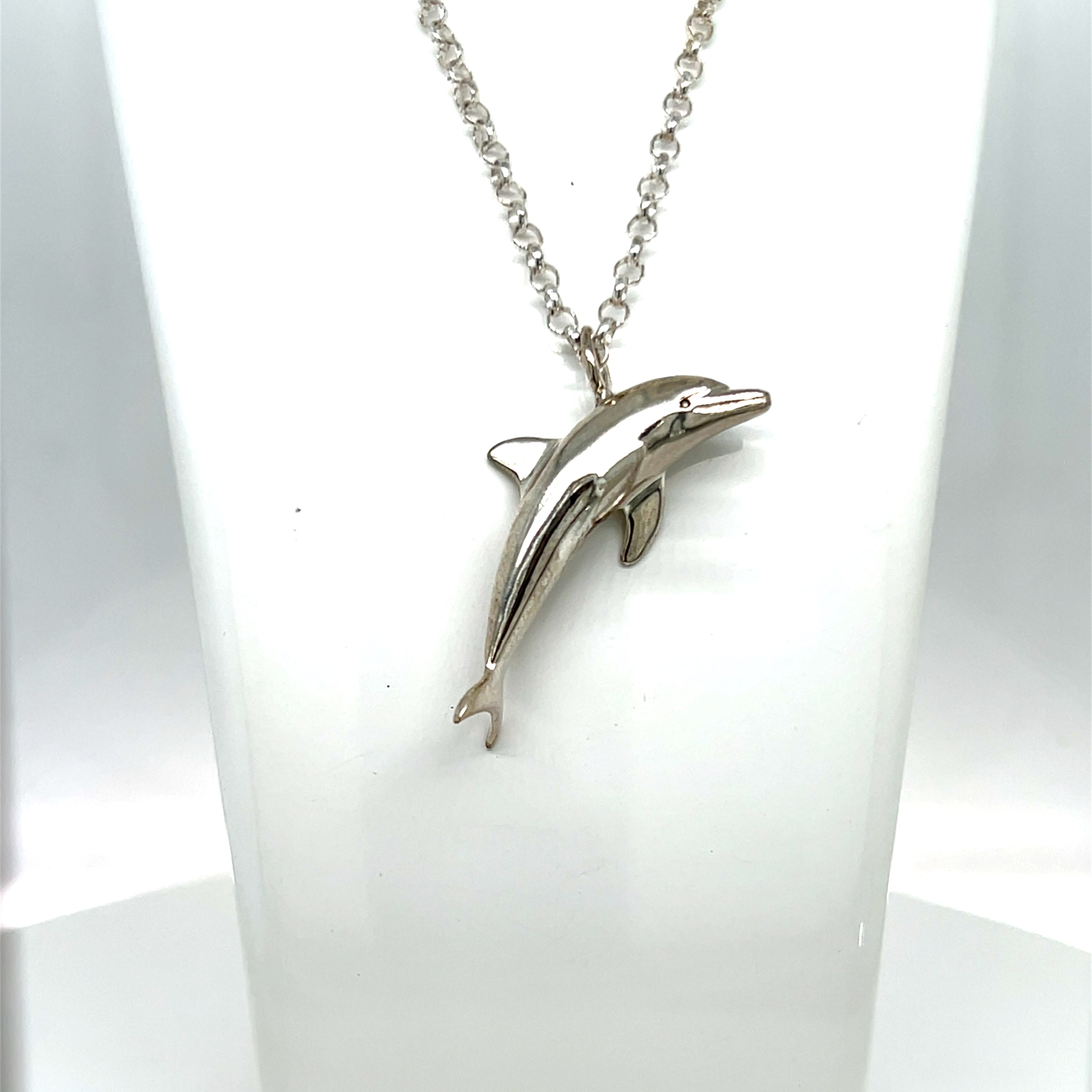 HANDMADE STERLING SILVER DOLPHIN PENDANT
