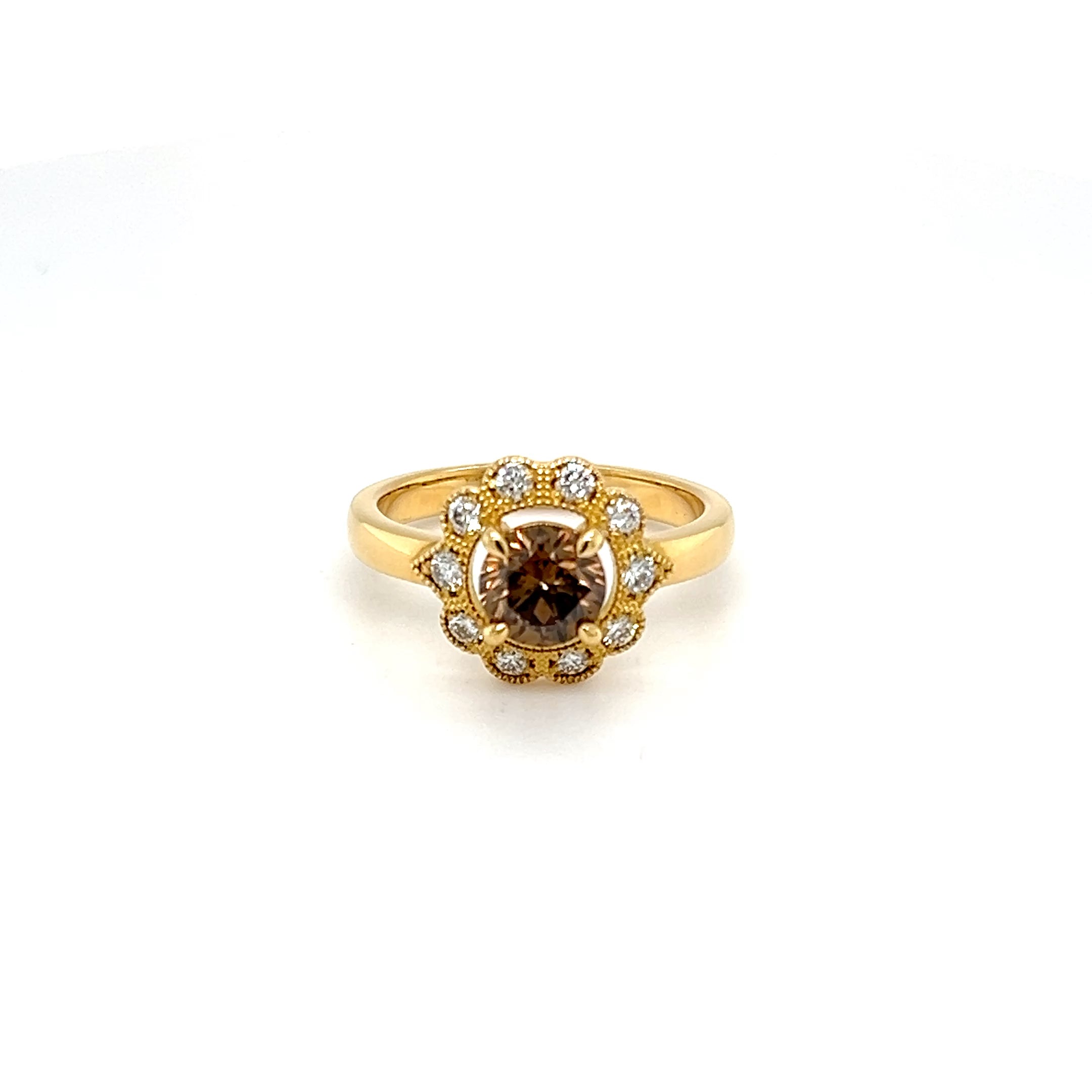 Argyle Chocolate Diamond Ring 18ct Yellow Gold (certificate)
