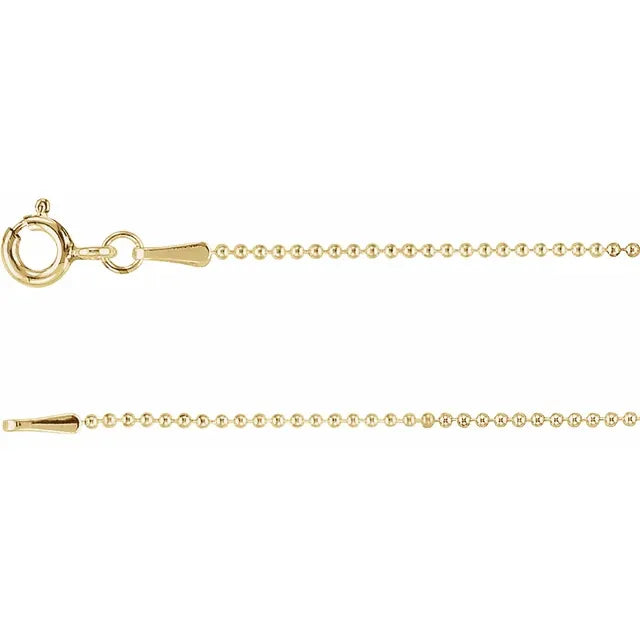 14K Yellow Gold-Filled Hollow Bead Chain