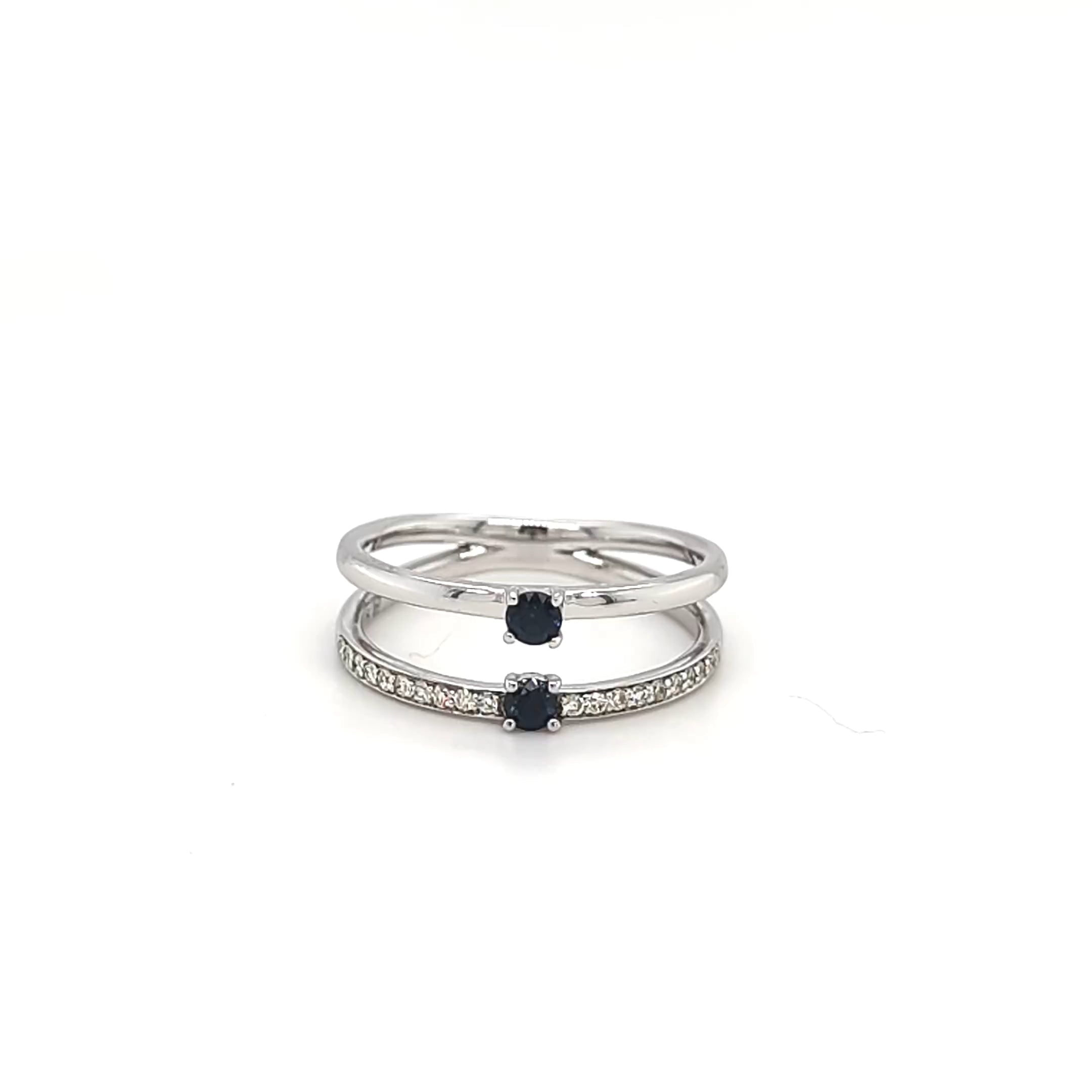 9ct White Gold Sapphire & Diamond Ring
