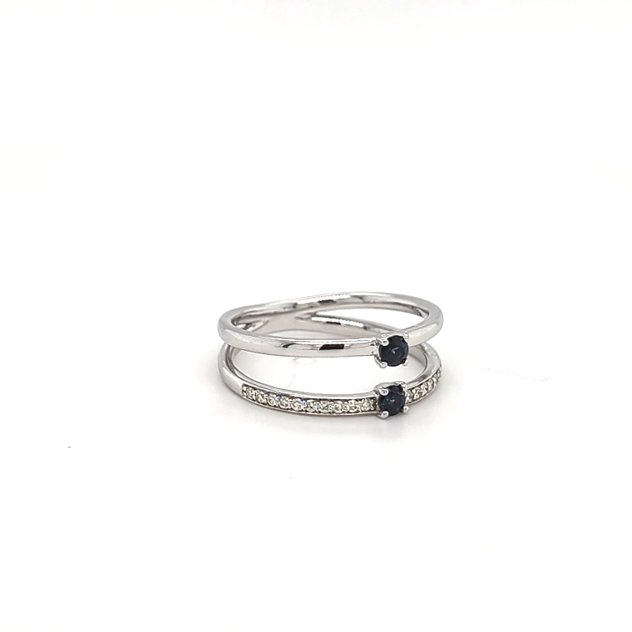 9ct White Gold Sapphire & Diamond Ring