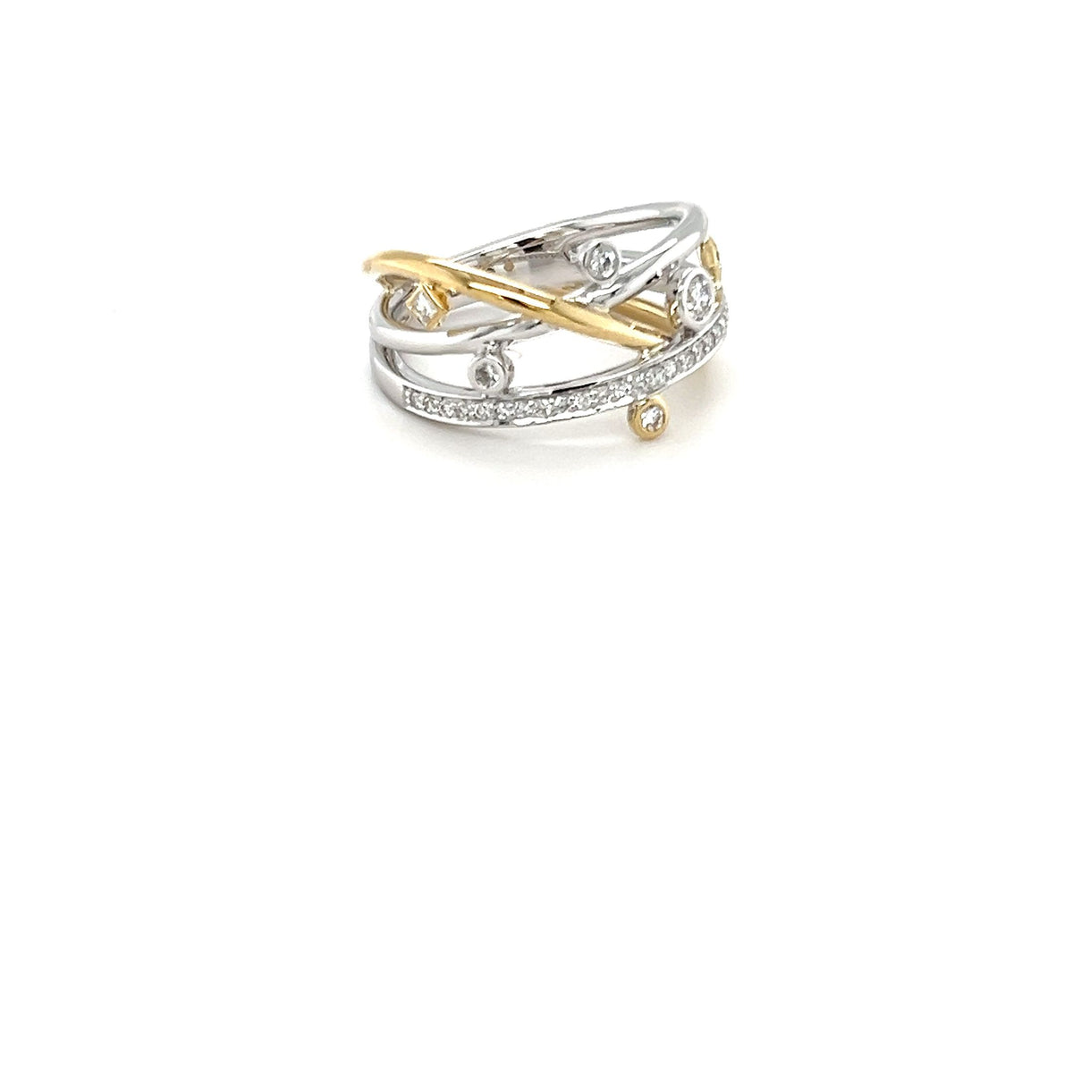 9ct White and Yellow Gold Lab-Grown Diamond Ring