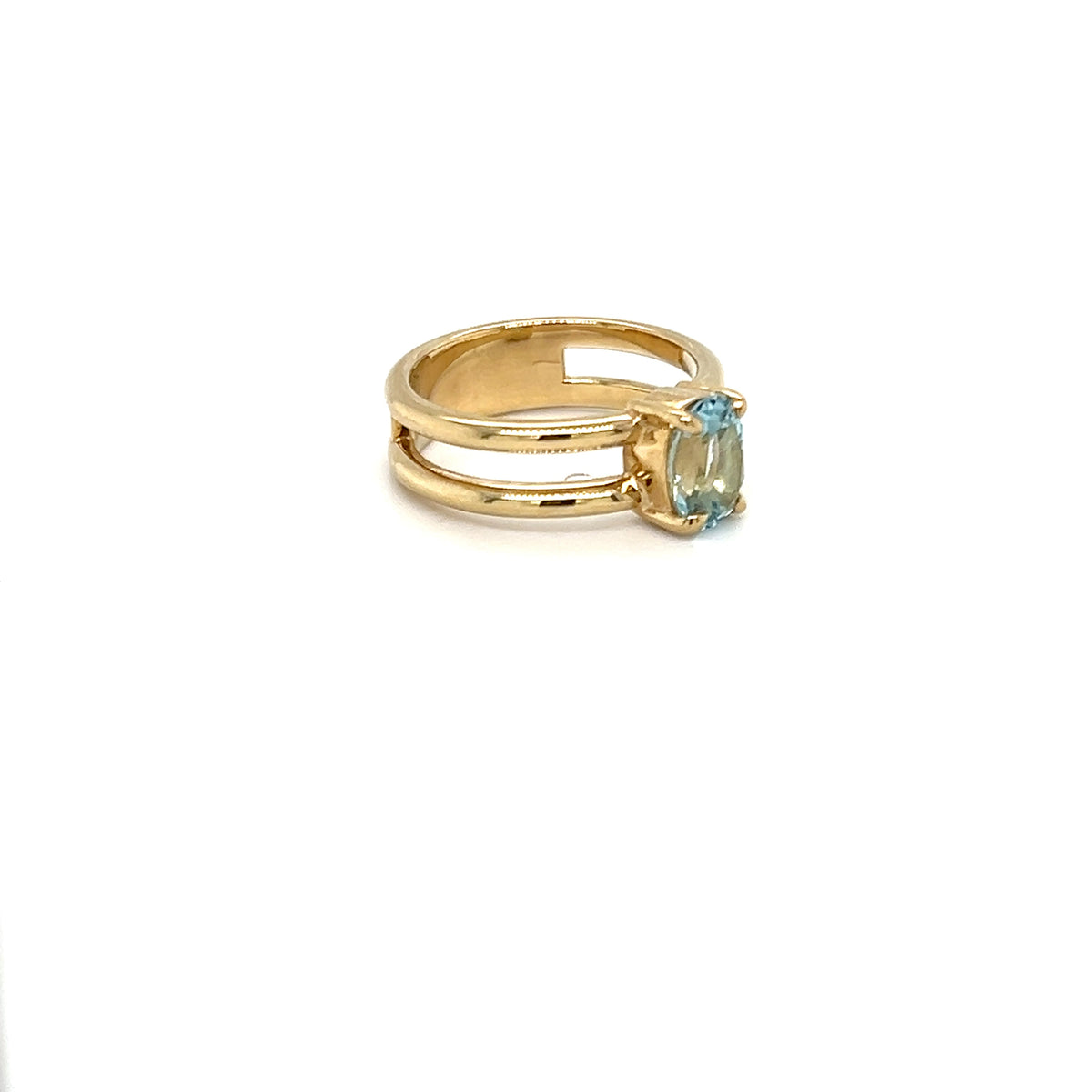 Aquamarine Yellow Gold Ring