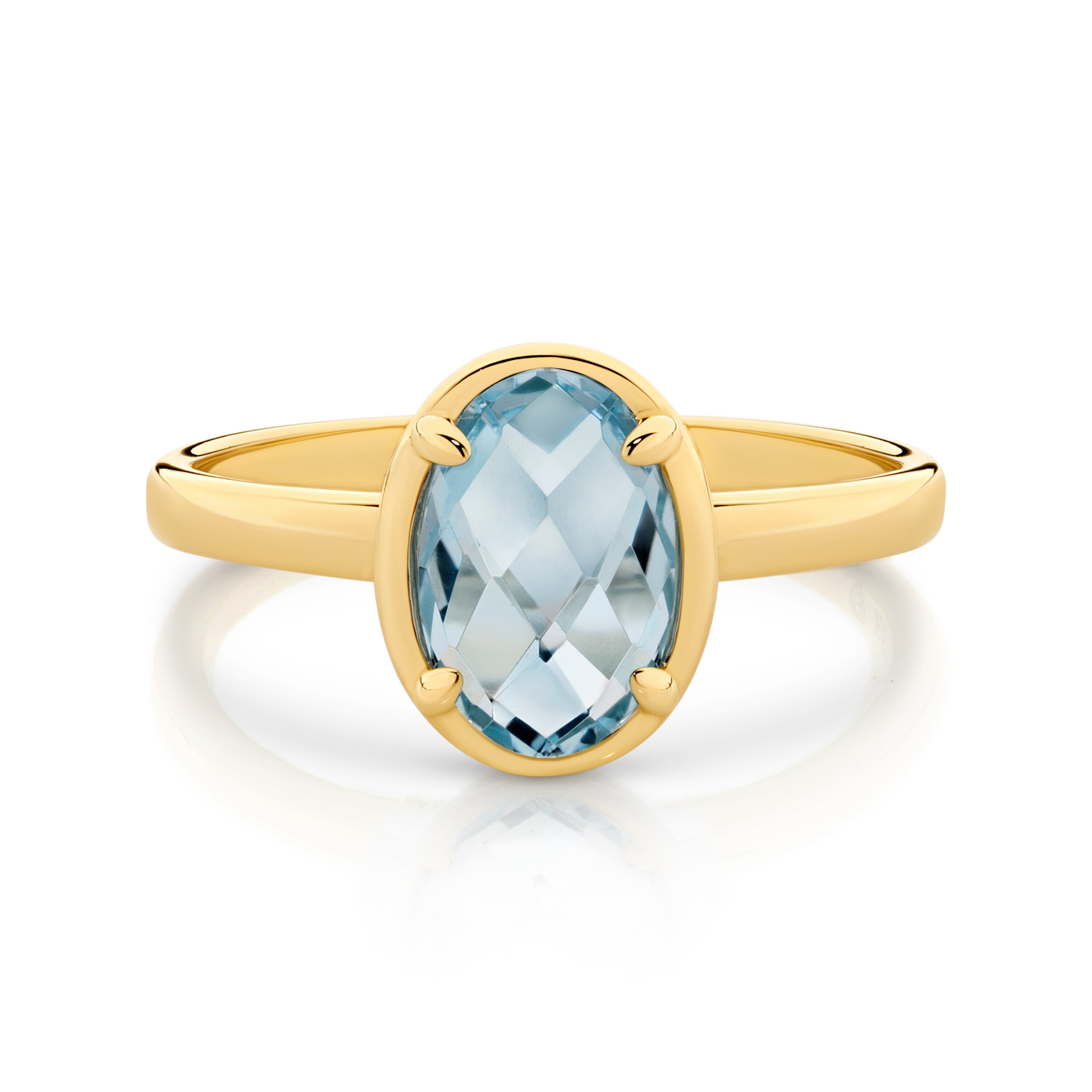 Blue Topaz yellow gold ring