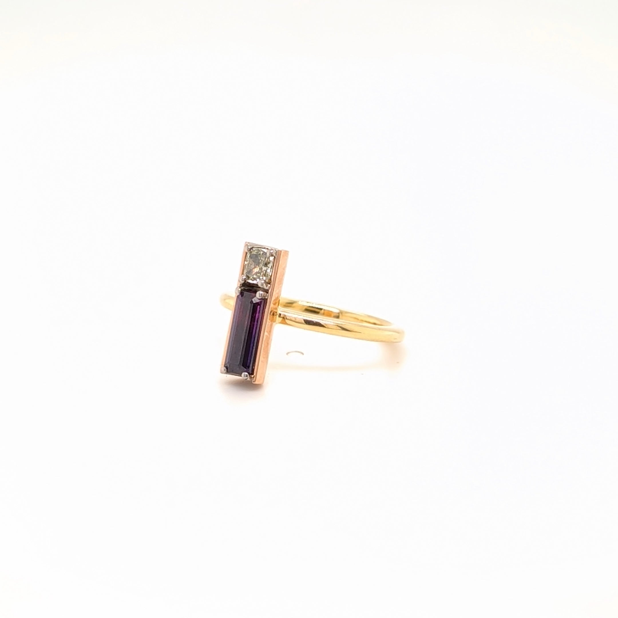 18ct Yellow, White and Rose Gold Sapphire and Diamond Ring