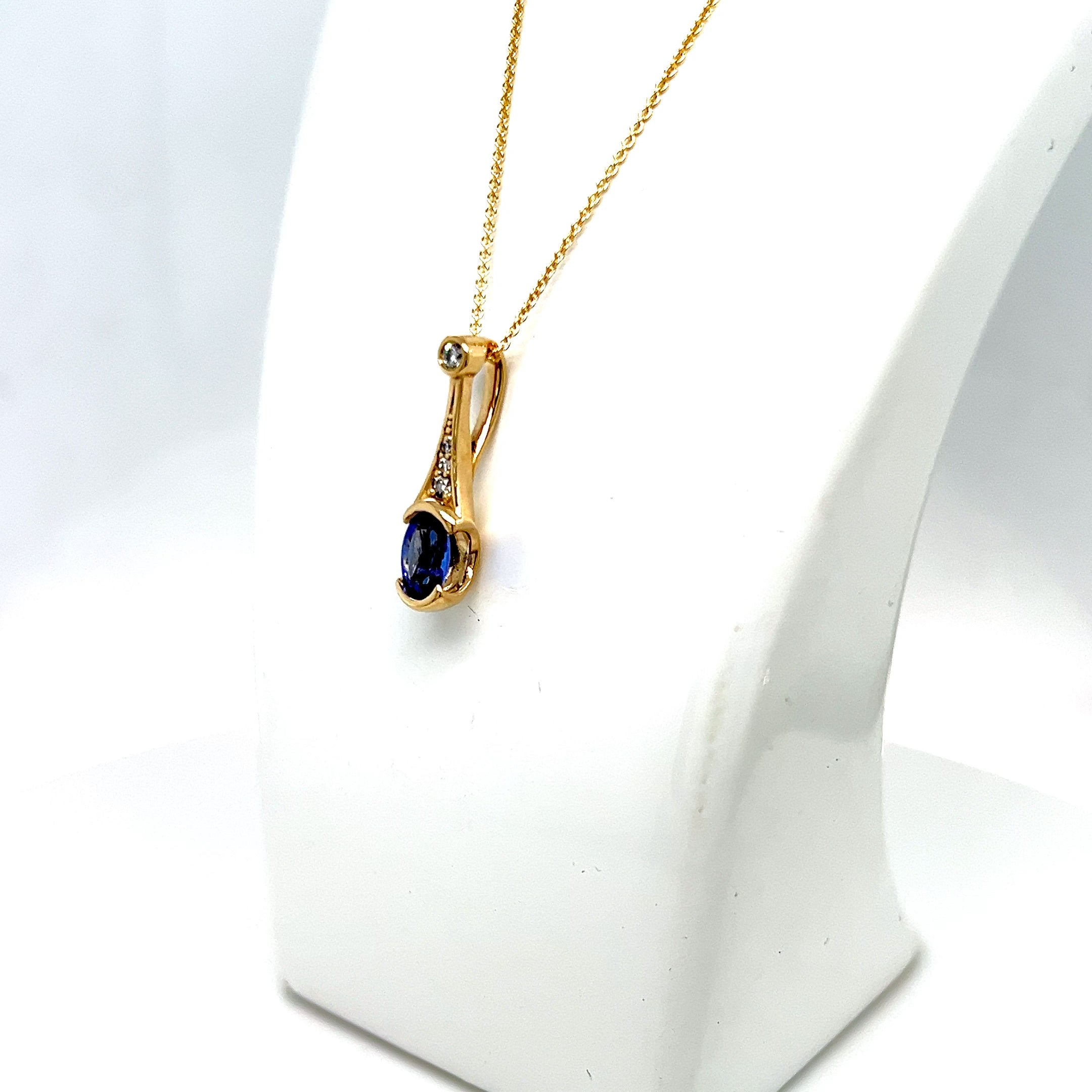 9ct Yellow Gold Tanzanite Pendant