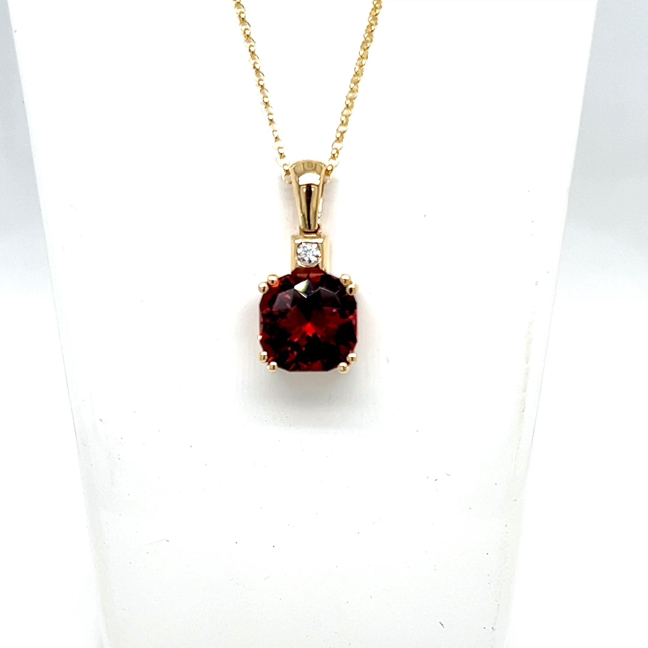 9ct Yellow Gold Pink Tourmaline Pendant