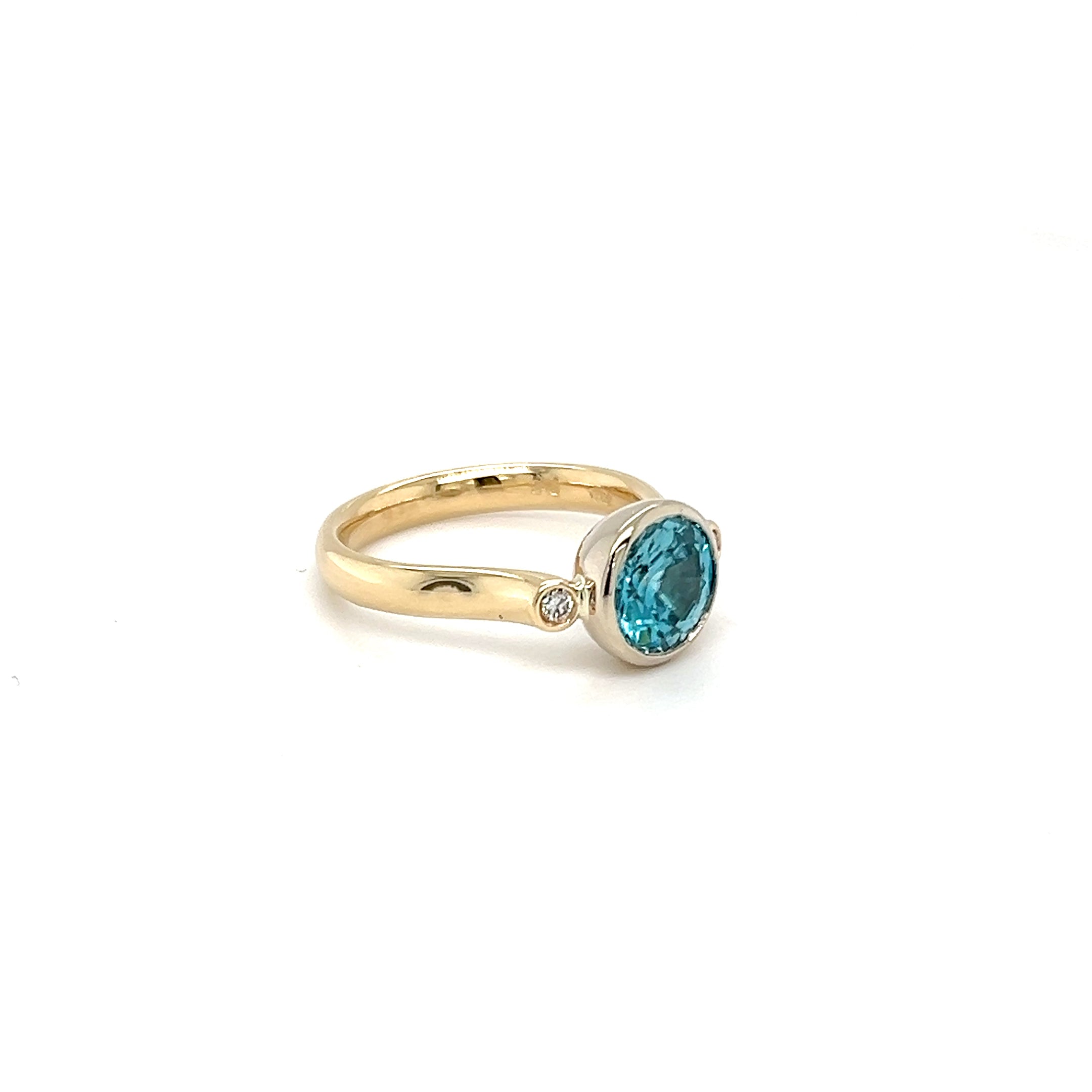 9ct Yellow & White Gold Zircon Ring