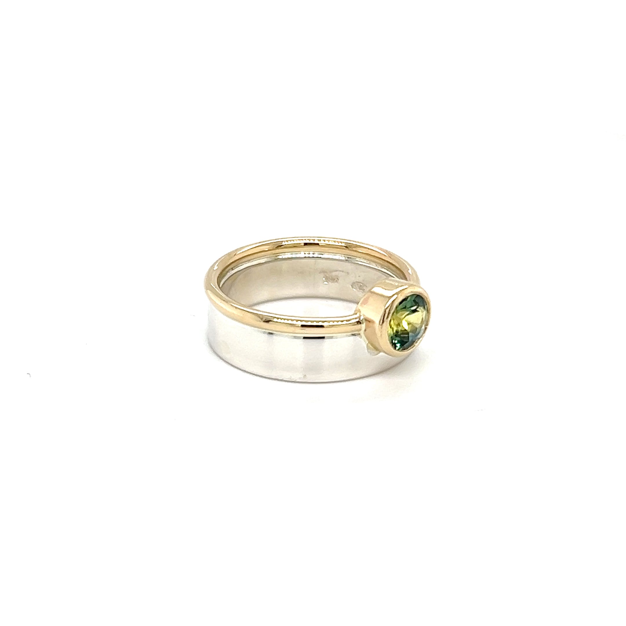 9ct Yellow Gold & Platinum Mix Silver Australian Parti Sapphire Ring
