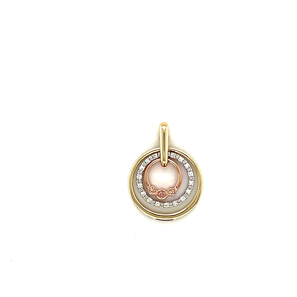 9ct Multi-Coloured Gold Pendant with Australian Argyle Pink Diamonds