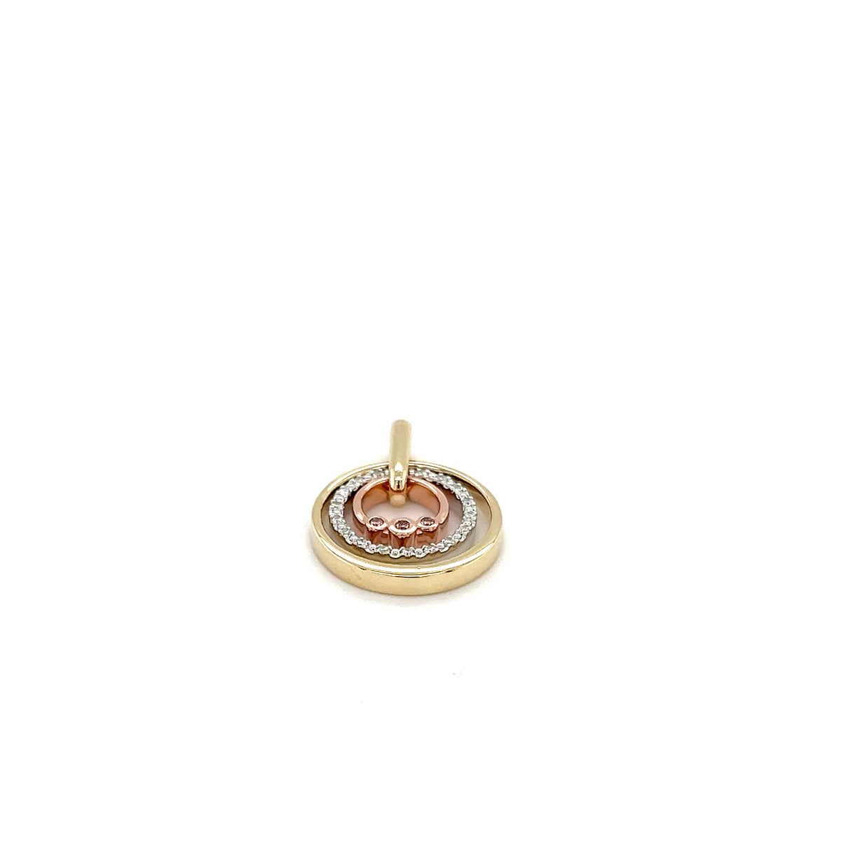 9ct Multi-Coloured Gold Pendant with Australian Argyle Pink Diamonds