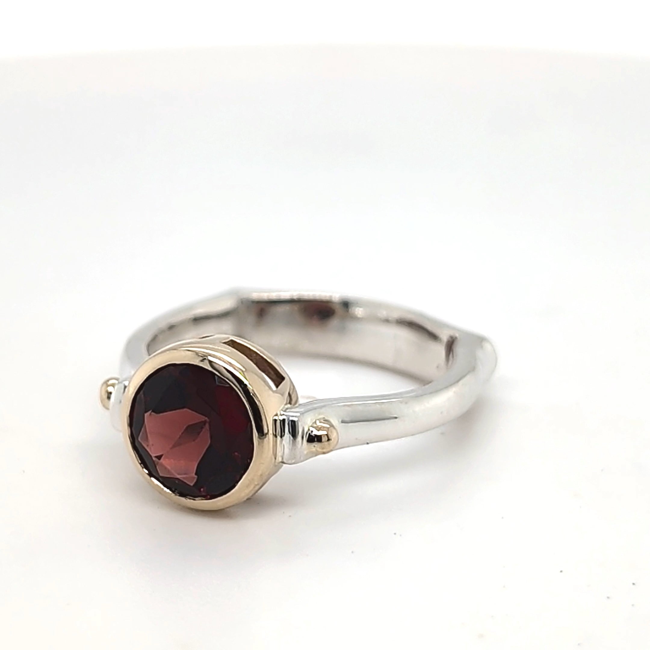 Garnet Ring in Yellow Gold Setting