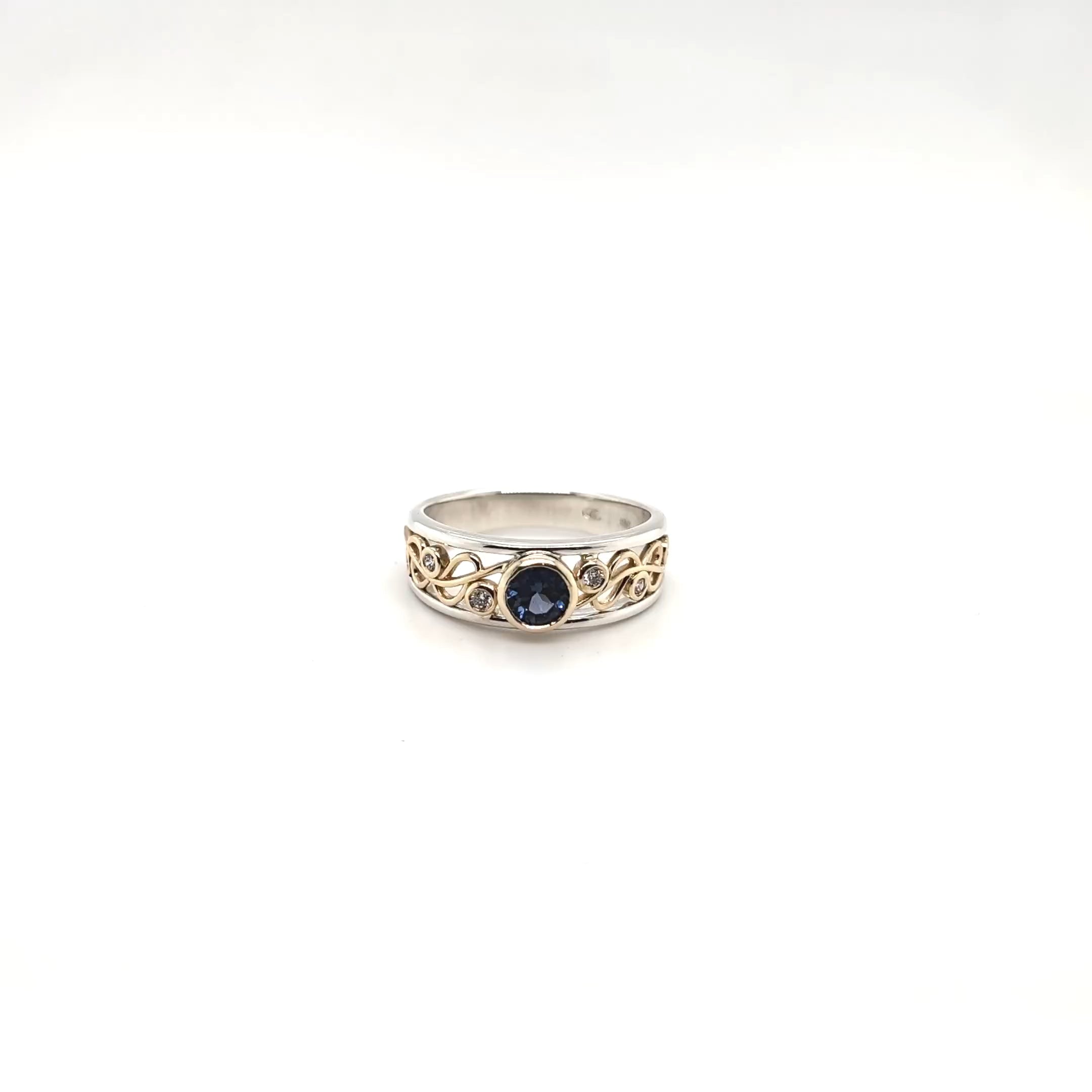 9ct Yellow Gold Blue Spinel Ring