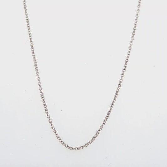 WHITE GOLD CABLE CHAIN 45CM