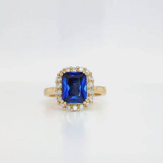 QLD BLUE SAPPHIRE AND DIAMOND RING
