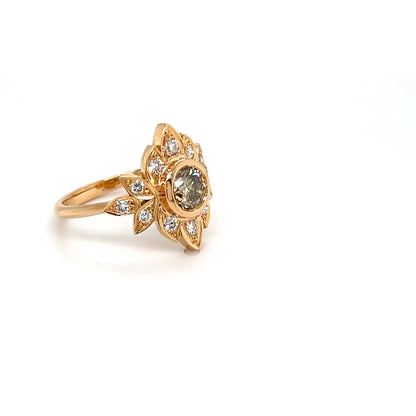 18ct Rose Gold Champagne Diamond Ring