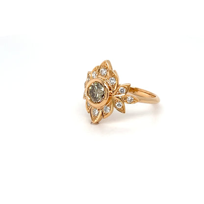 18ct Rose Gold Champagne Diamond Ring