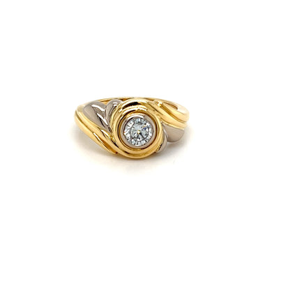 18ct Two-Tone Diamond Set Swirl Ring