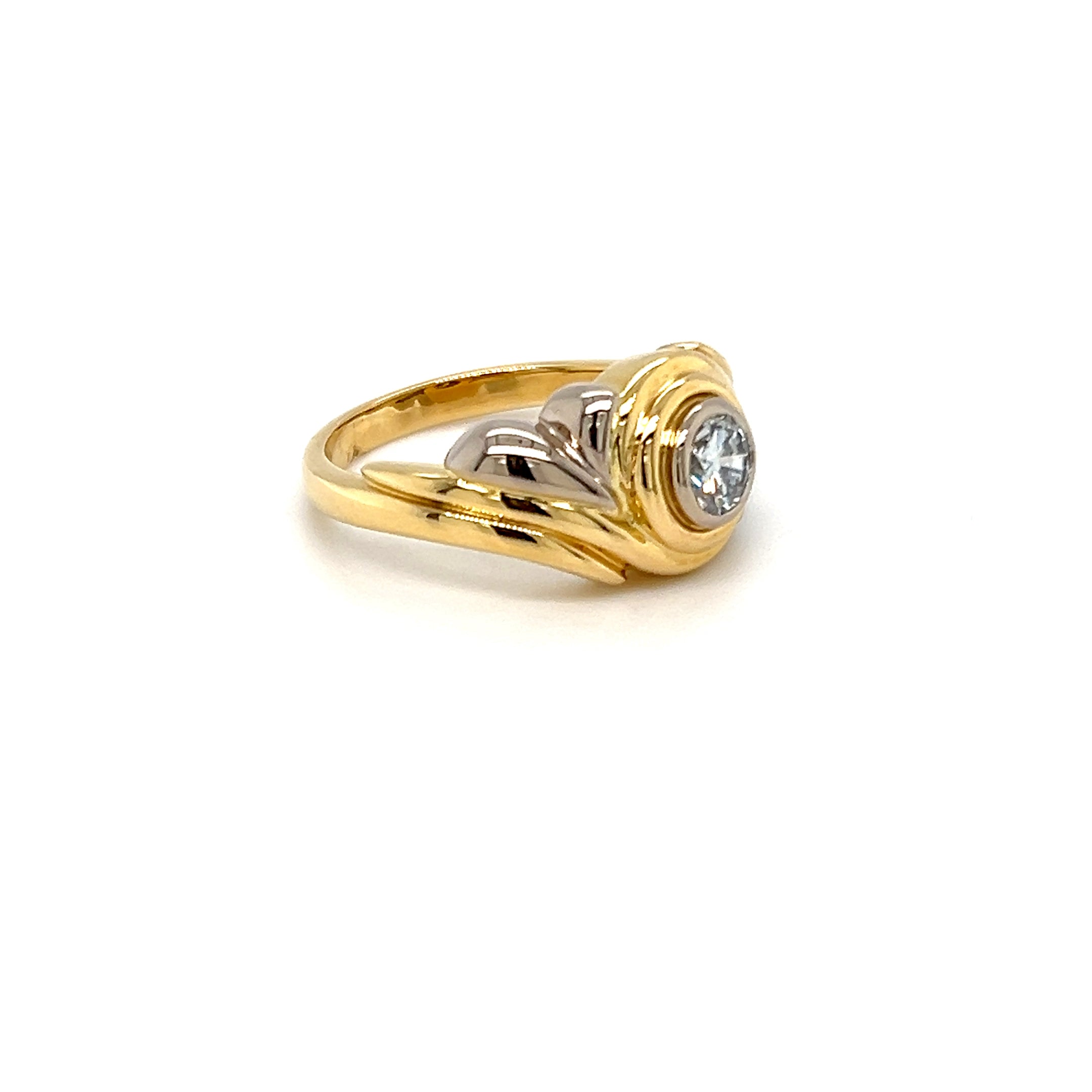 18ct Two-Tone Diamond Set Swirl Ring