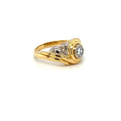 18ct Two-Tone Diamond Set Swirl Ring