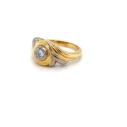 18ct Two-Tone Diamond Set Swirl Ring