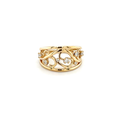 9ct Yellow Gold Diamond Dress Ring