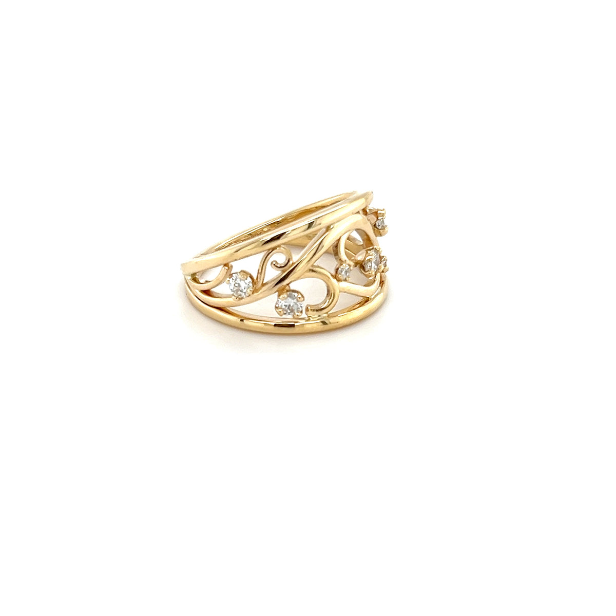 9ct Yellow Gold Diamond Dress Ring