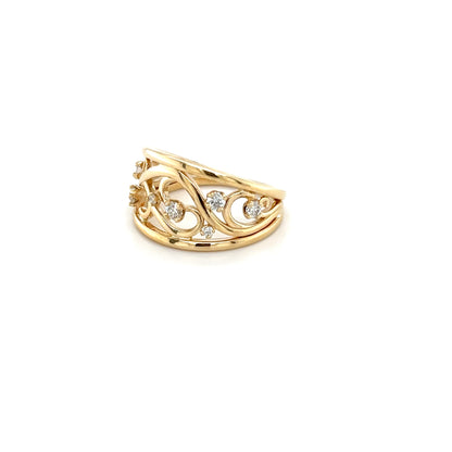 9ct Yellow Gold Diamond Dress Ring