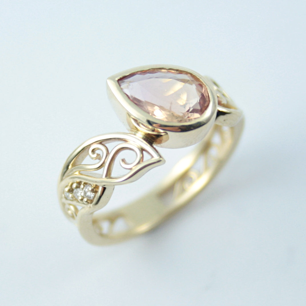 TOURMALINE AND DIAMOND RING