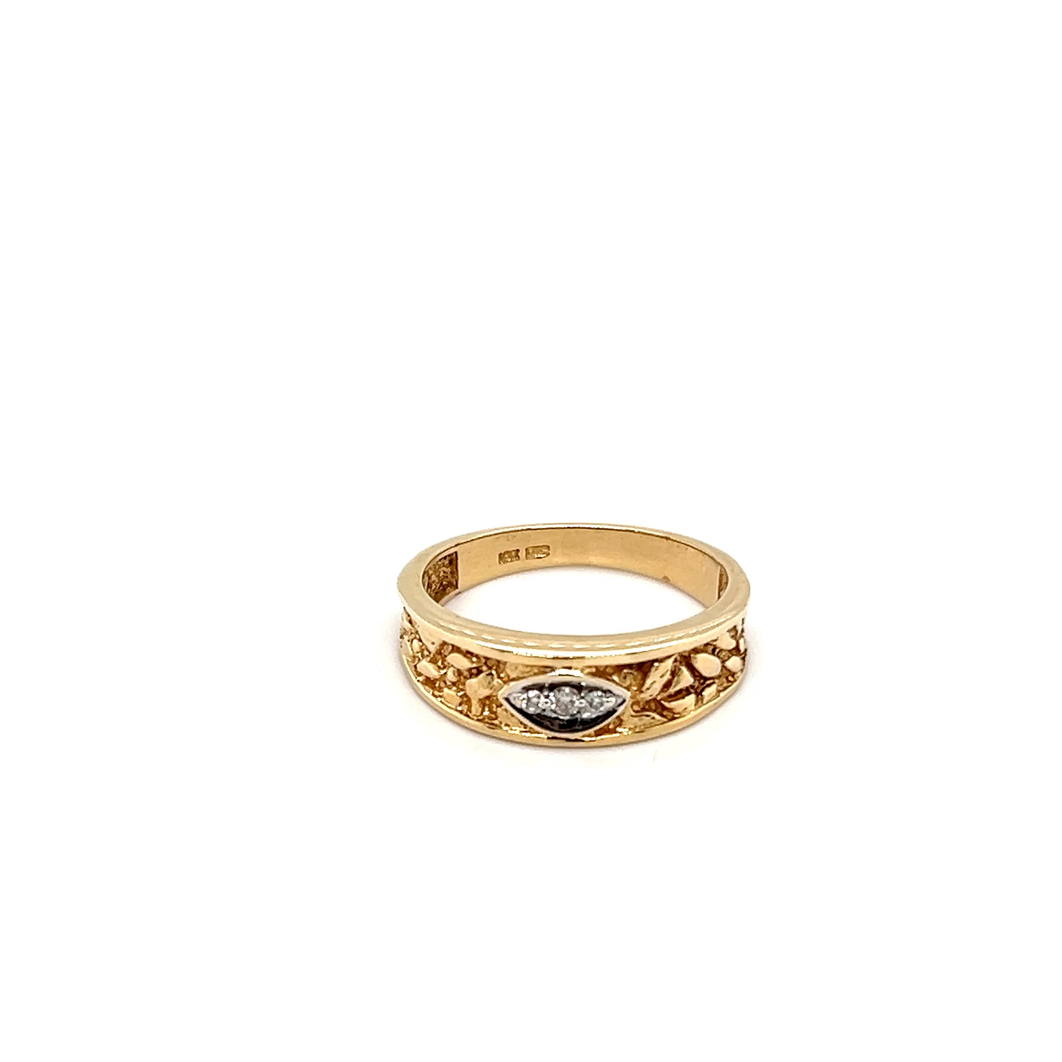 10ct Yellow Gold Diamond Men's Ring