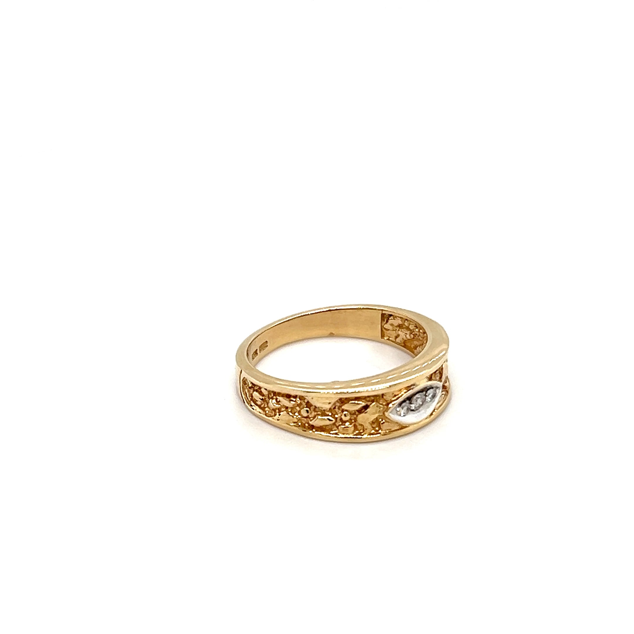10ct Yellow Gold Diamond Men's Ring