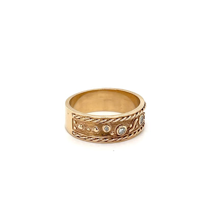 9ct Yellow Gold Diamond Men's Ring
