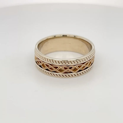 9ct White & Yellow Gold Men's Ring