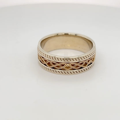 9ct White & Yellow Gold Men's Ring