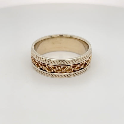 9ct White & Yellow Gold Men's Ring