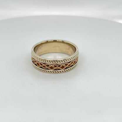 9ct White & Yellow Gold Men's Ring